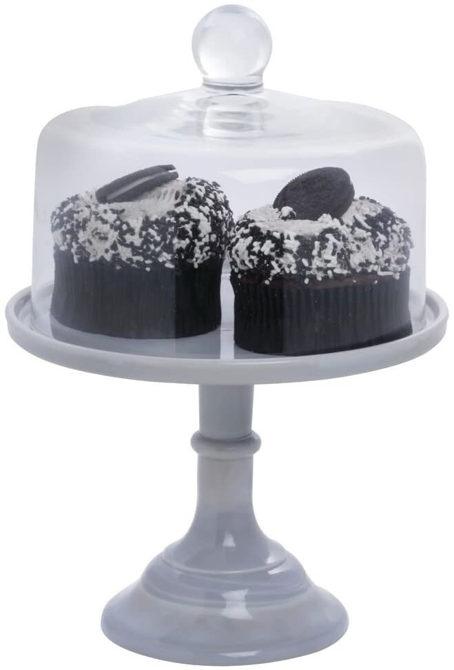 Moser Grey Cake Stand With Cover