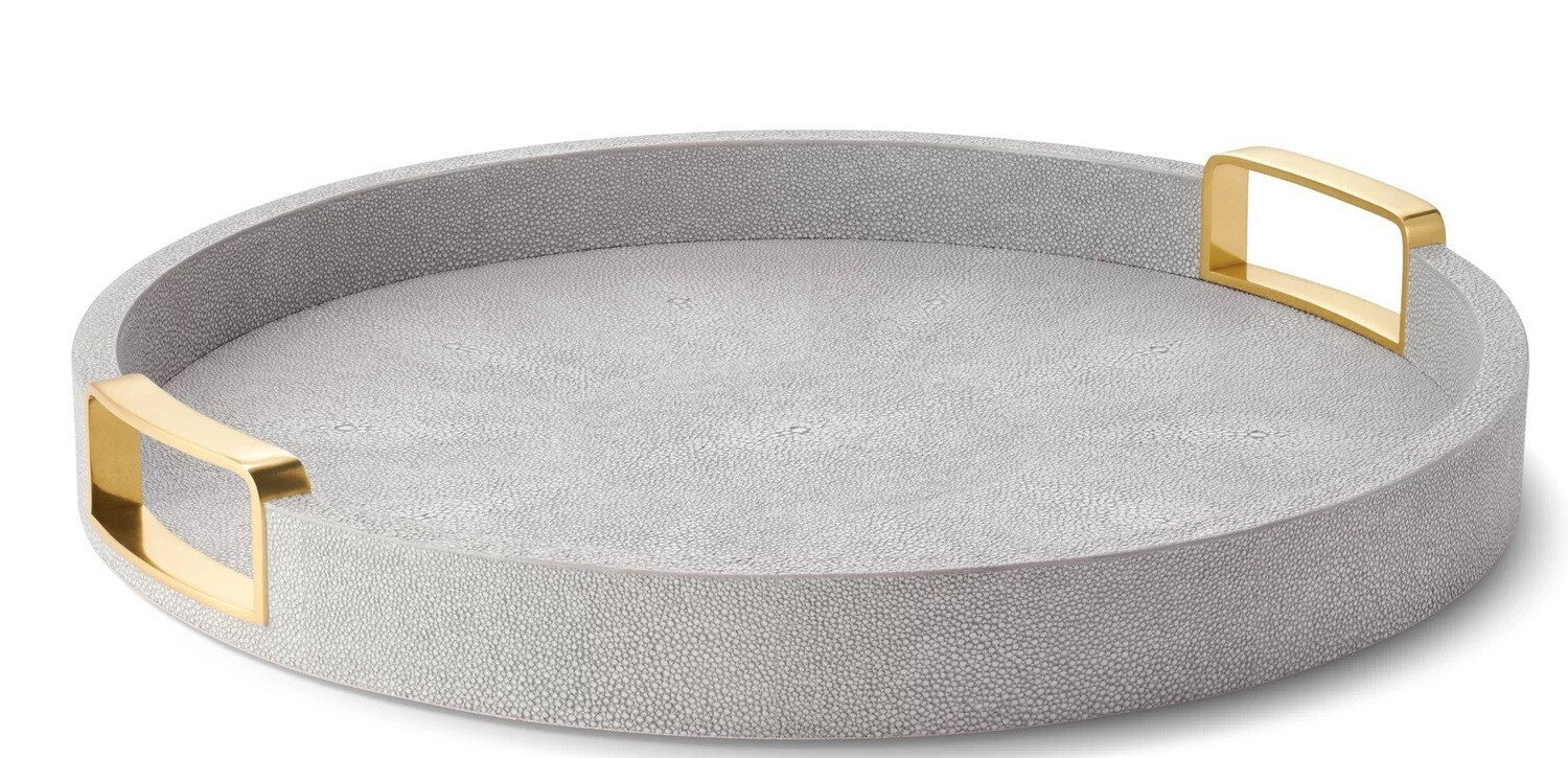 Aerin Shagreen Grey Round Tray