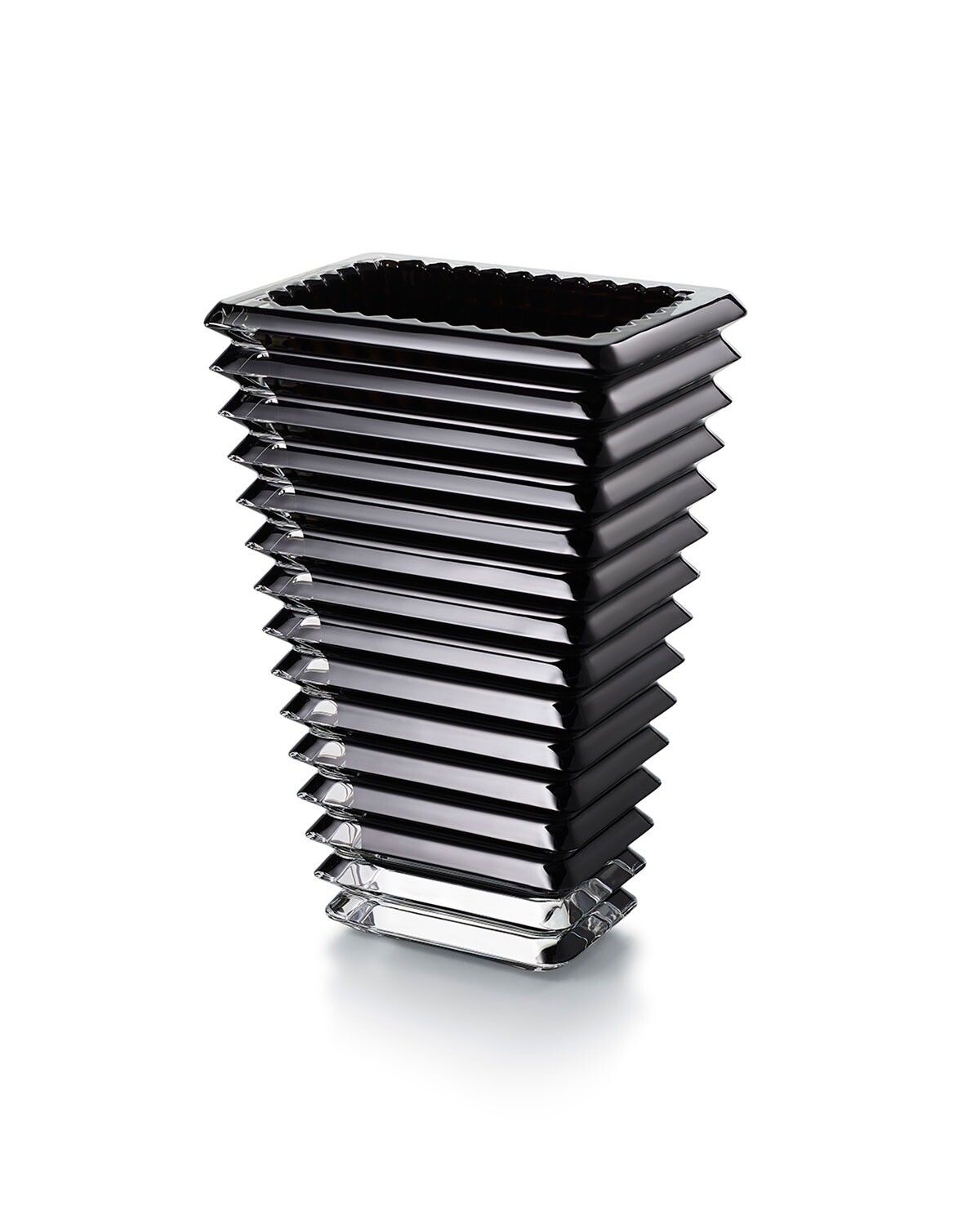 Baccarat Crystal Black Rectangular Eye Vase PURCHASED