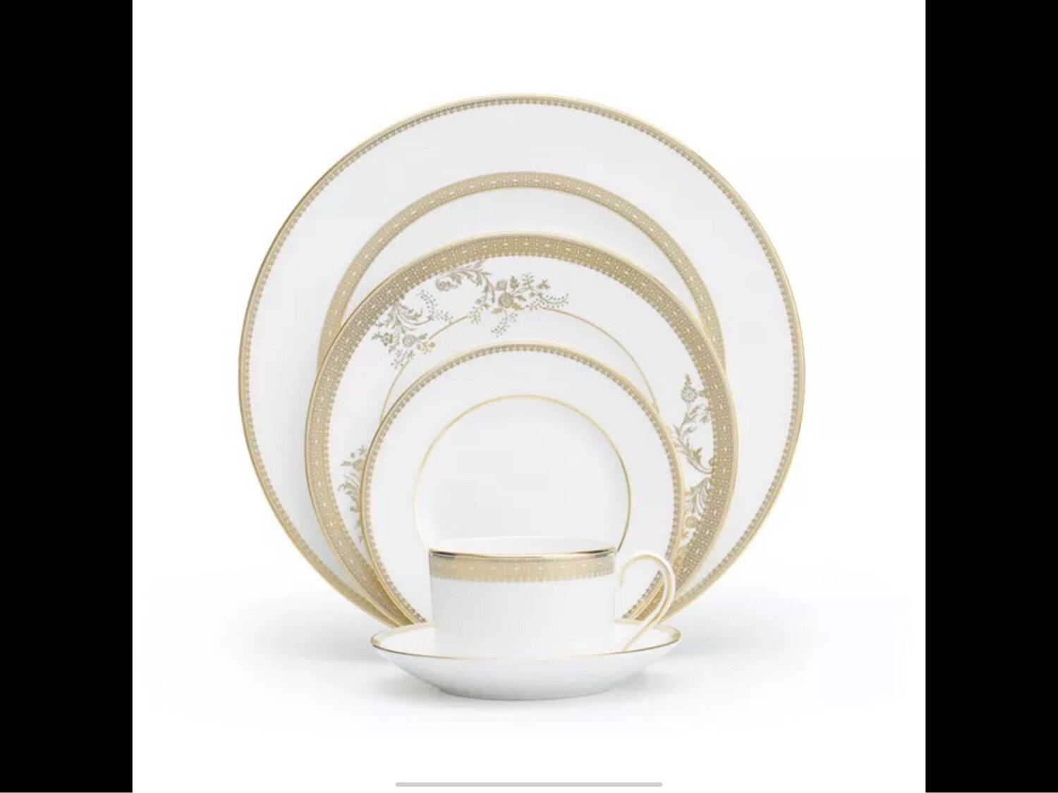 Wedgwood Vera Wang Vera Lace Gold Dinner, Accent, Salad, Rim Soup 4 Pc $108 Needs 12