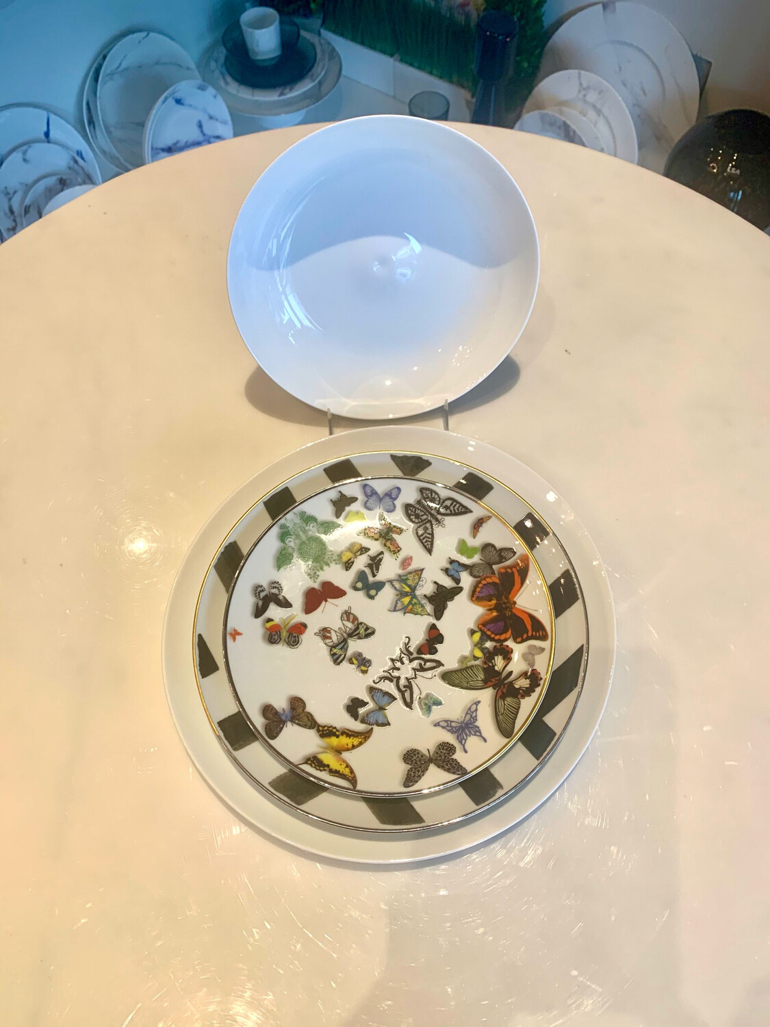 Bernardaud Bulle Dinners/ Coupe Soup Christian Lacroix Sol Y Sombre Dessert /Christian Lacroix Butterfly Parade Dessert Purchased 11 Needs 5