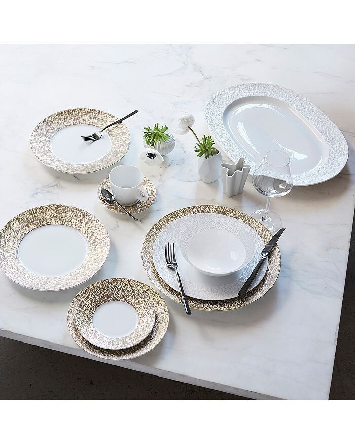 Bernardaud Mordore Dinner plates , Ecume White Salads, Ecume White Rim Soup 3 Pc Place Setting Needs 16