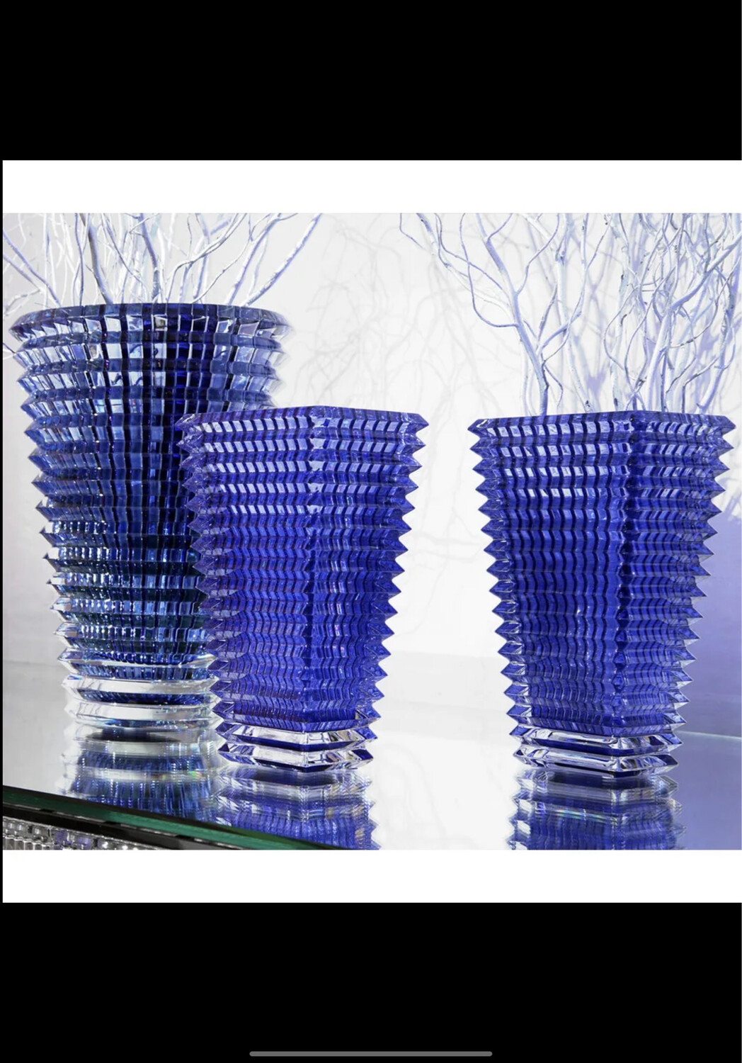 Baccarat Crystal Blue Eye Vase Purchased