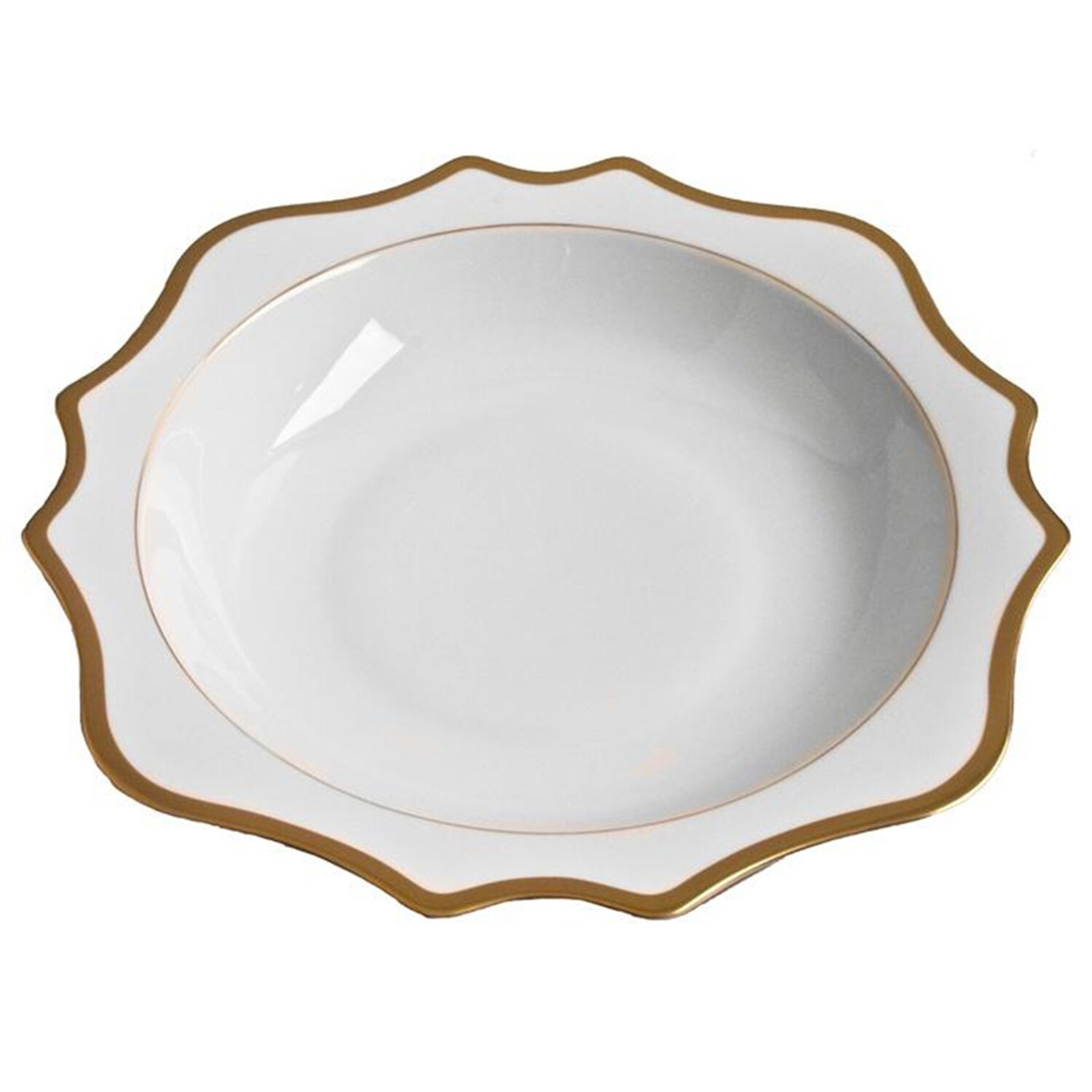 Anna New York  Antique White With Gold Salad Bowl PURCHASED!