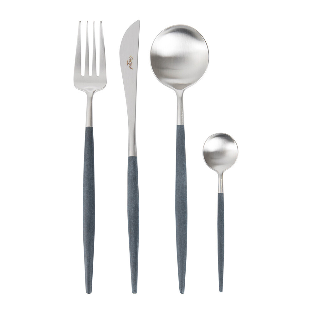 Cutipol Blue And Silver 5 Pc Flatware Needs 12