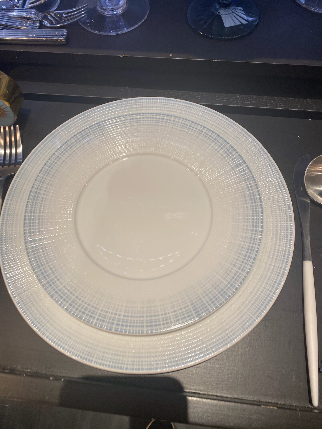 Bernardaud Saphir Bleu Dinner/Salad/Coupe Soup Needs 12