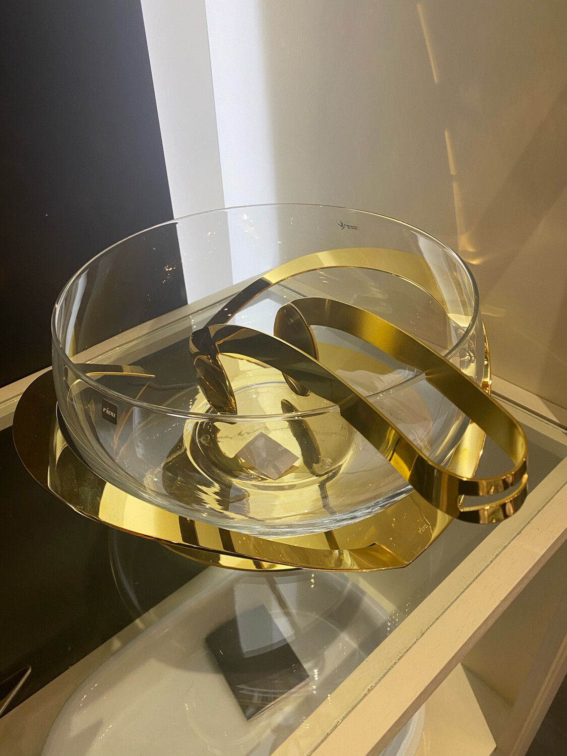 RIva Gold Salad Bowl With Servers PURCHASED
