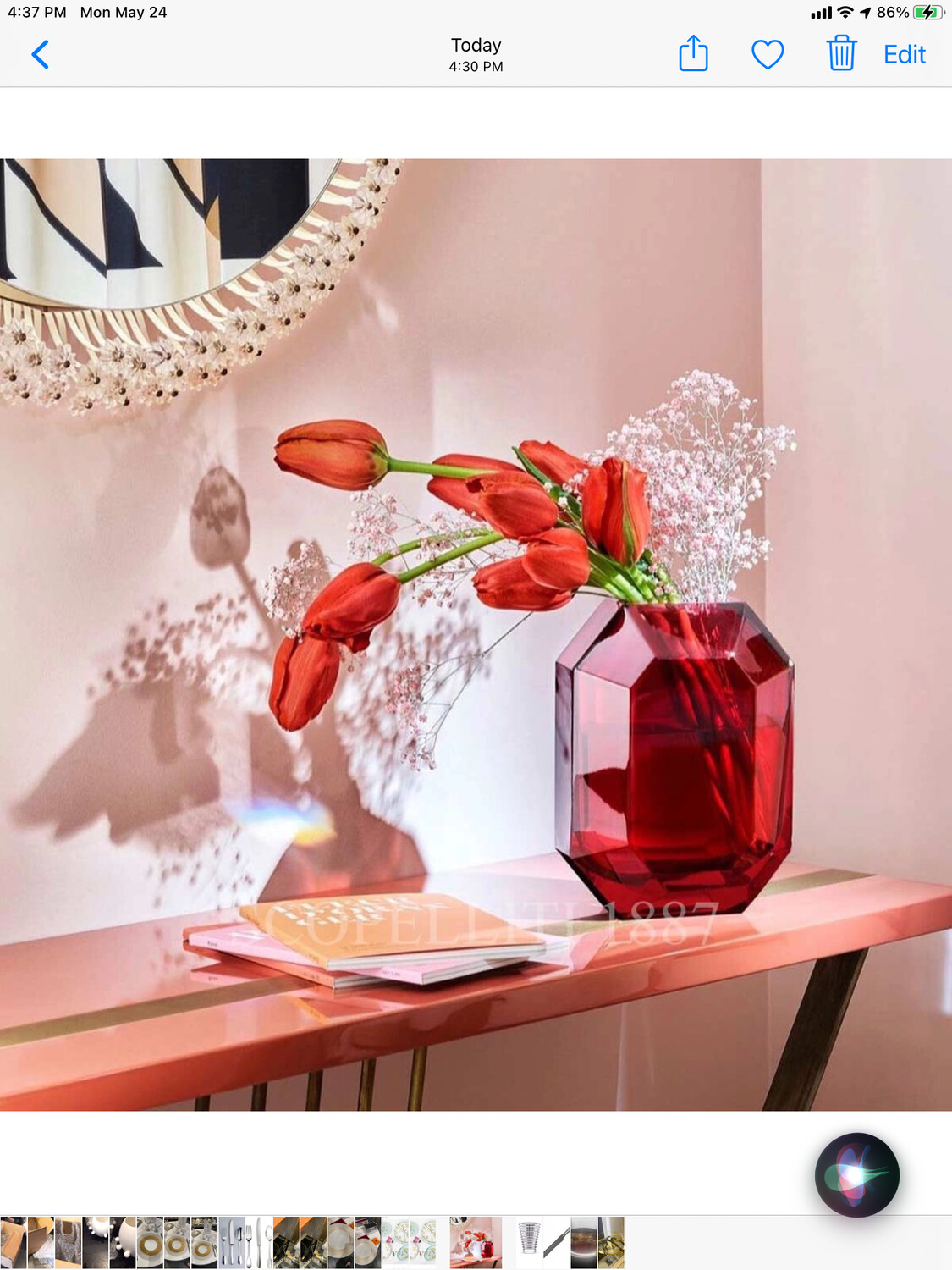 Baccarat Red Octogone Vase Purchased!