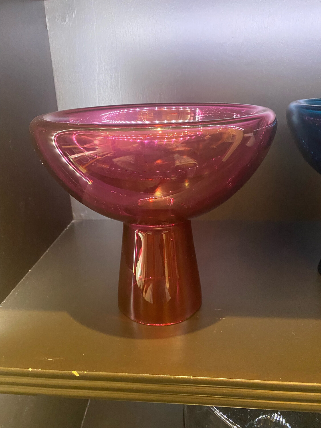 Handblown Glass Pink Bowl