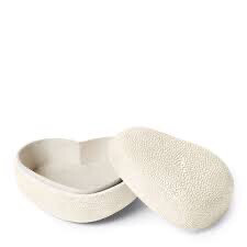 Aerin Shagreen Cream Heart Box