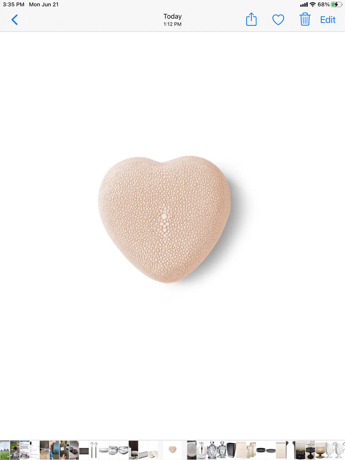 Aerin Pink Shagreen Heart PURCHASED