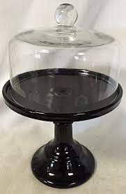 Black Cake Stand With Cover