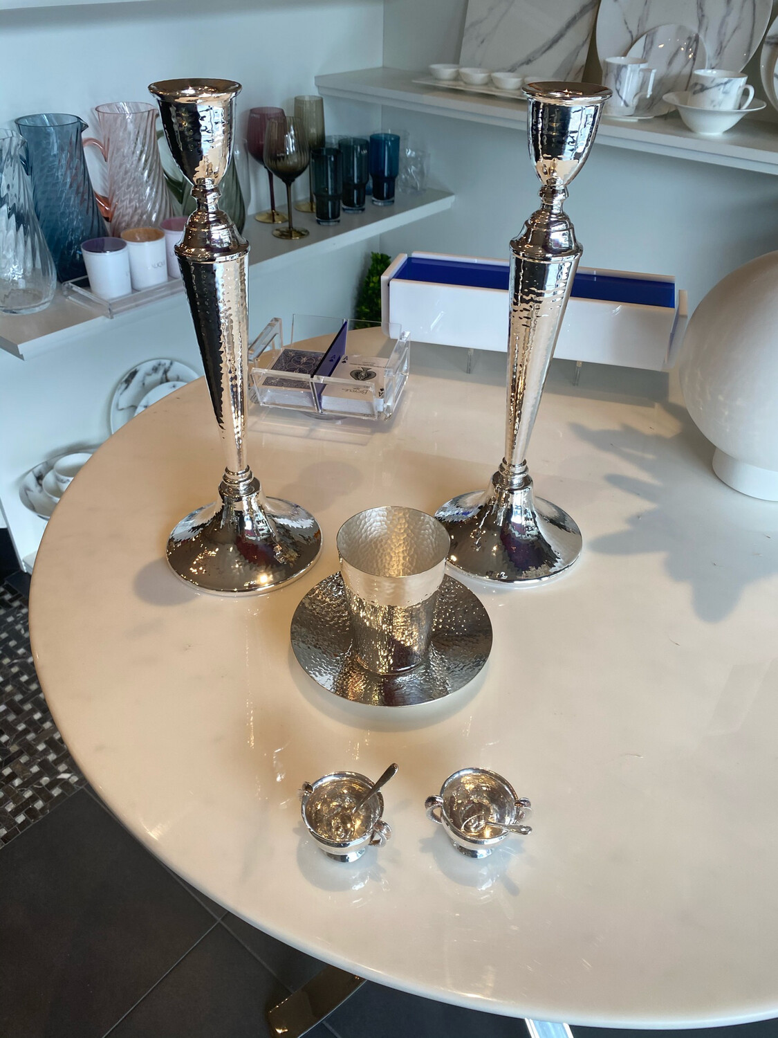 Pampaloni Sterling Kiddish Cup And Underplate