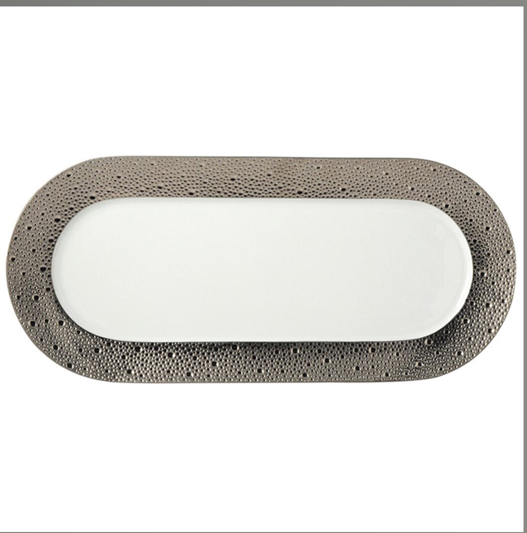 Bernardaud Ecume Platinum 15” Cake Platter PURCHASED