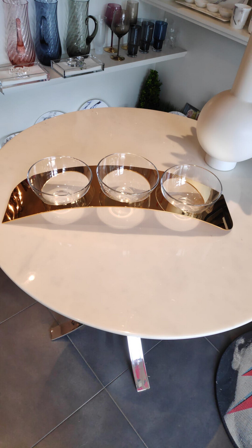 Gold Plated And Glass Oven To Table