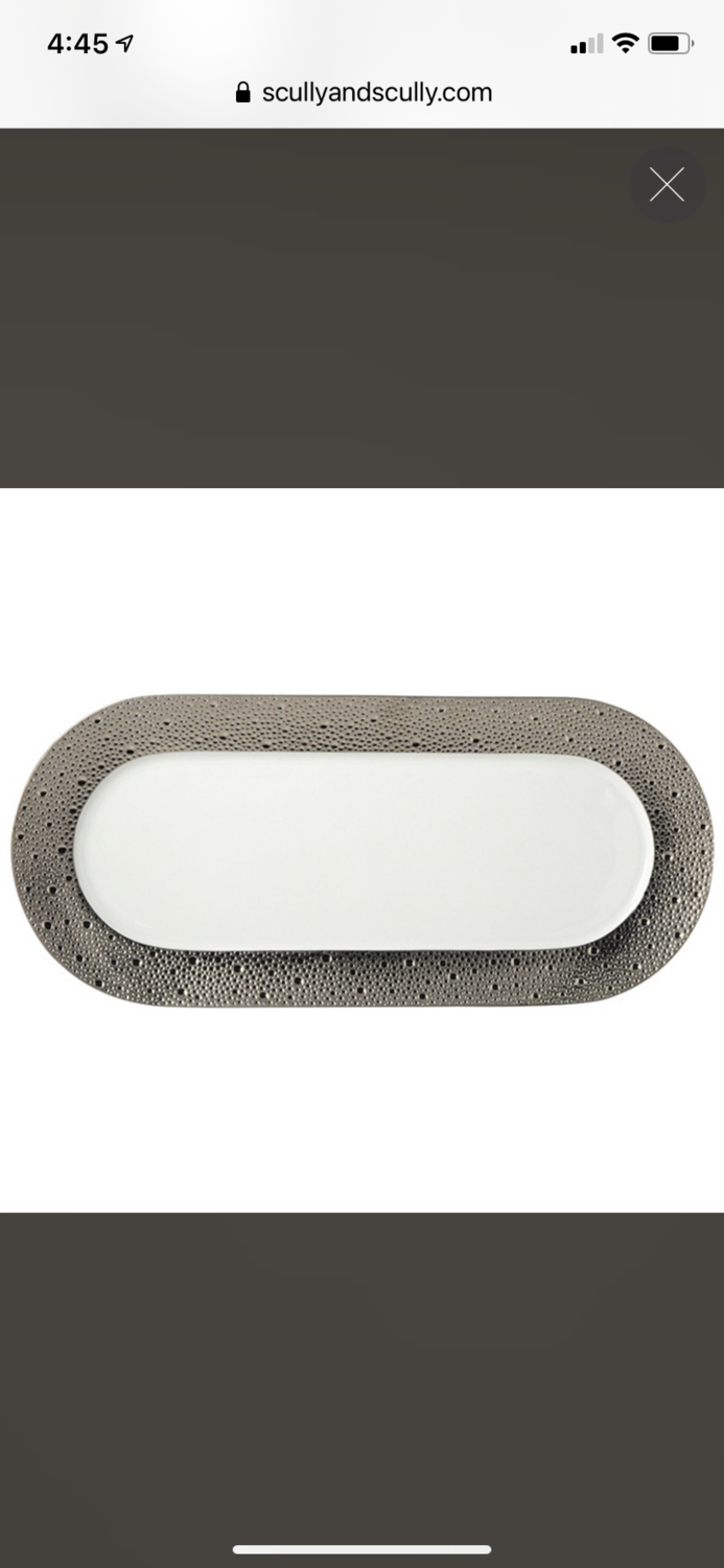 Bernadaud Ecume Platinum Sandwich Platter