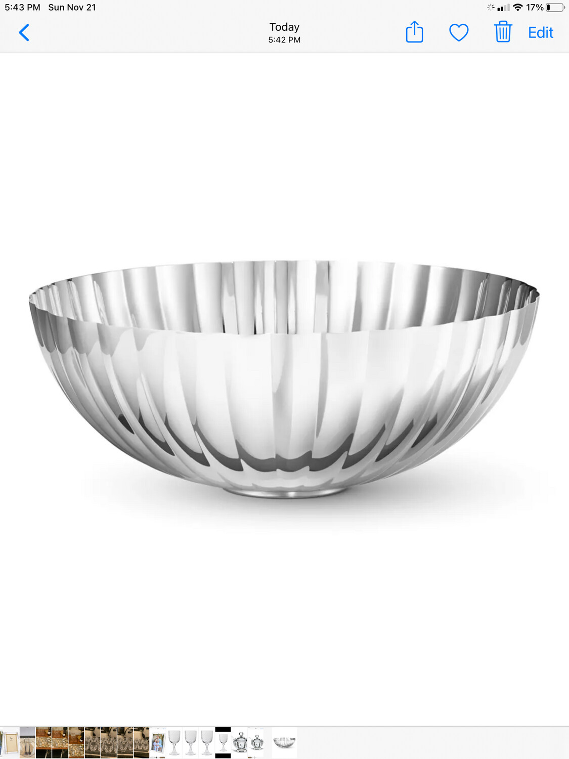 Georg Jensen Bernadotte Large Bowl