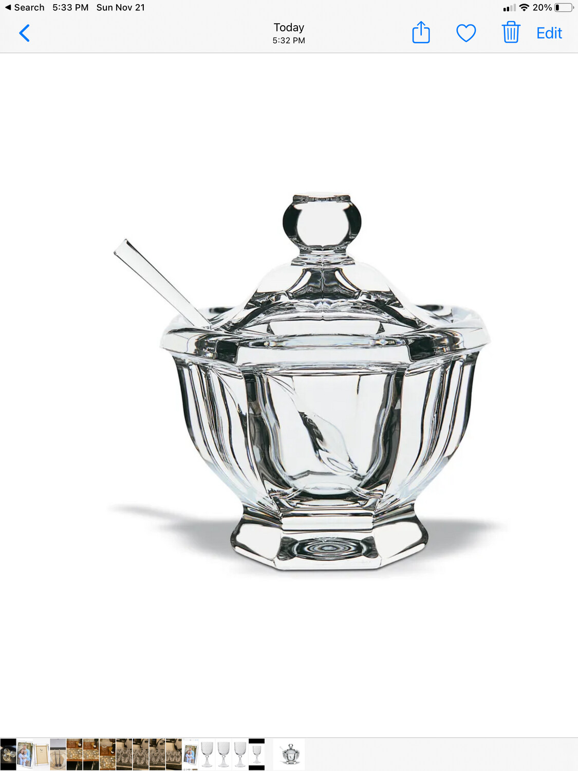 Baccarat Crystal Small Jam Jar PURCHASED 