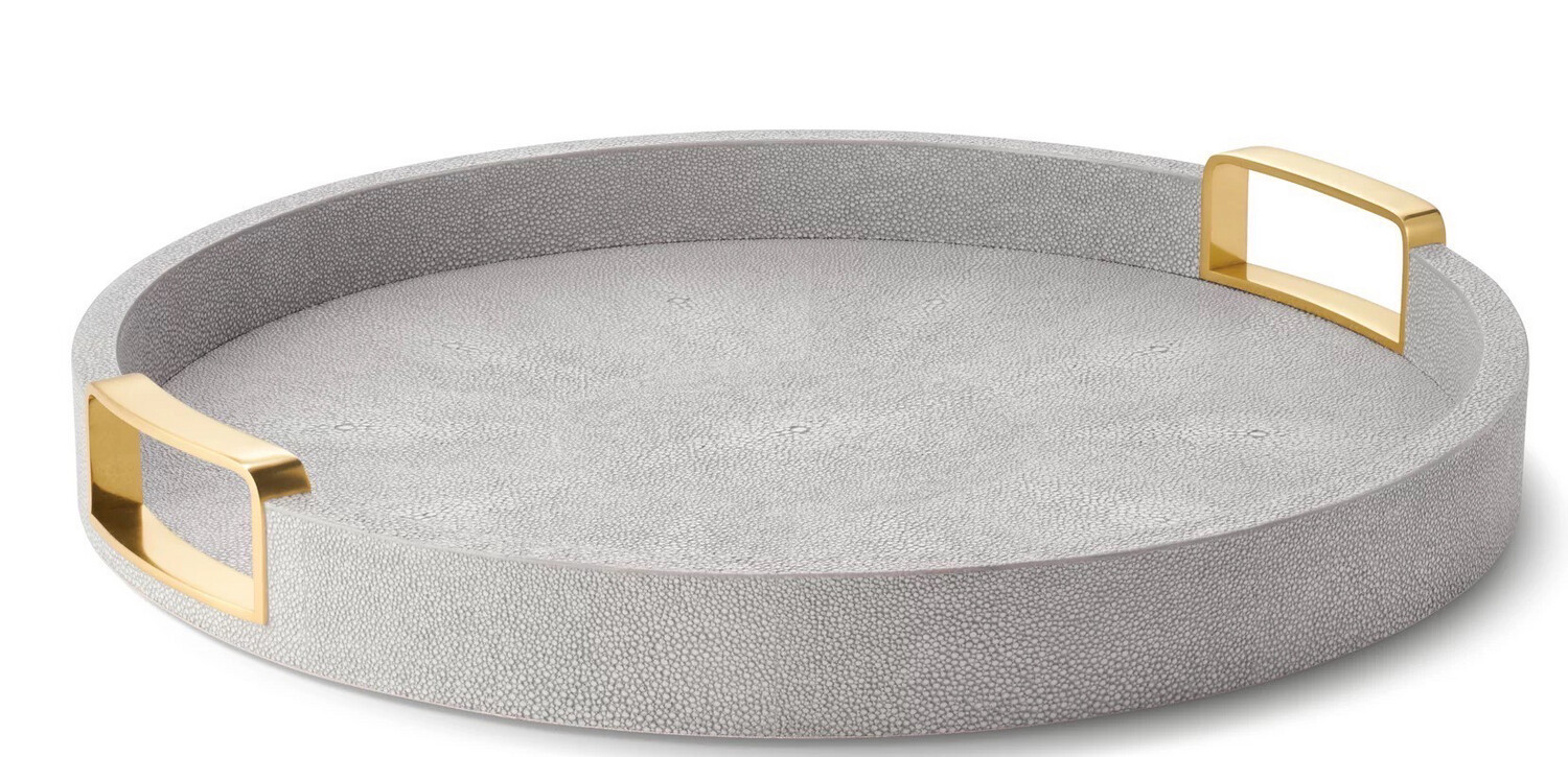 Aerin Shagreen Grey Round Tray