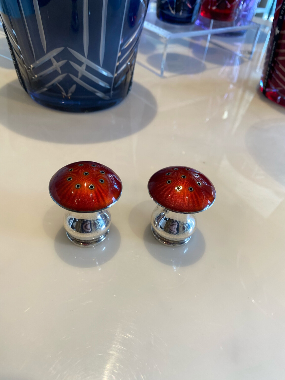 Sterling Enamel Salt And Pepper Shakers PURCHASED