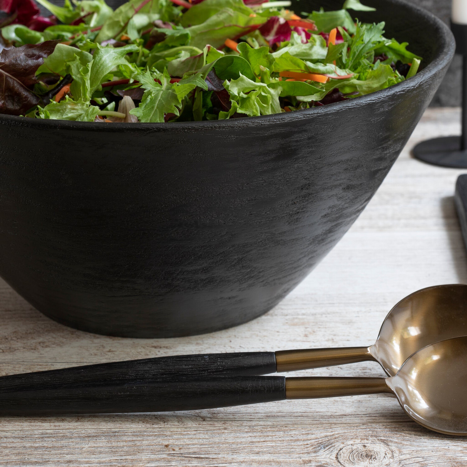Black Salad Serving Set