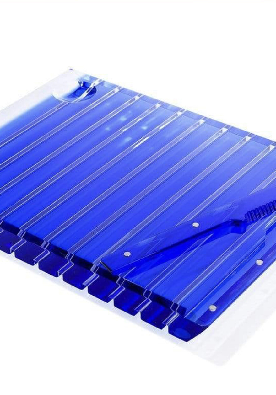 Apeloig Blue Challa Board With Knife