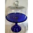 Blown Glass Cake Stand With Cover Purchased