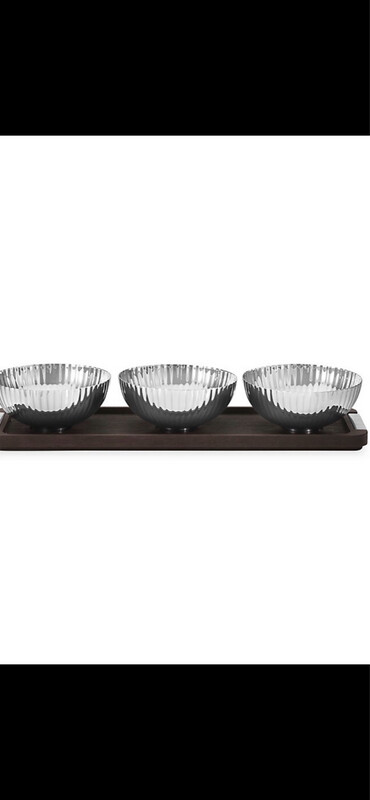 Georg Jensen Bernadotte Oak Server With Bowls