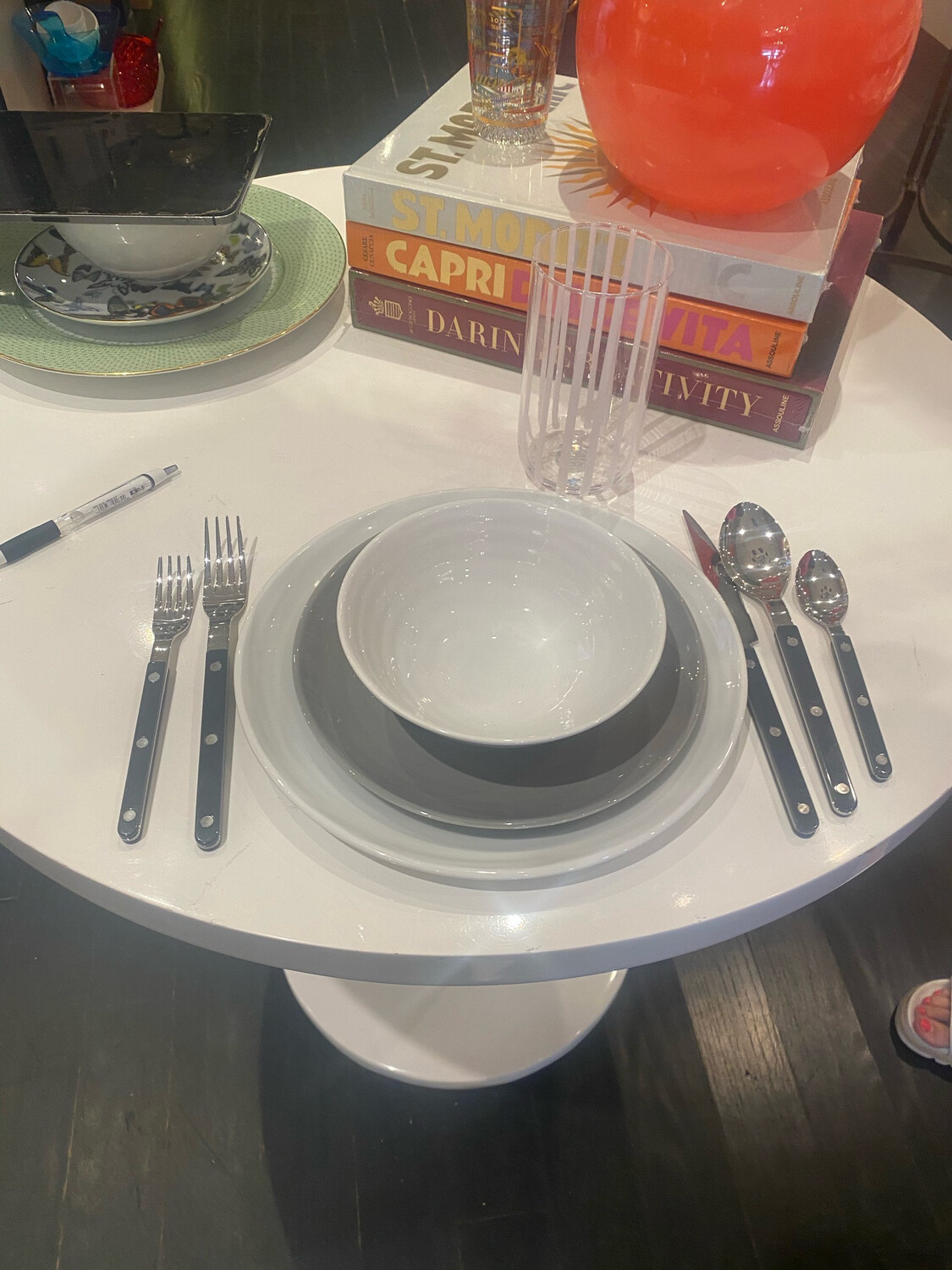 Bernardaud Origine White Dinner Grey Salad White Coupe Bowl 12 PURCHASED