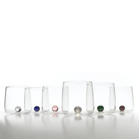 Hand Blown Assorted Tumblers Set Of  12 Purchased