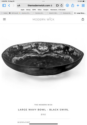 Black Resin Large Bowl/Centerpiece