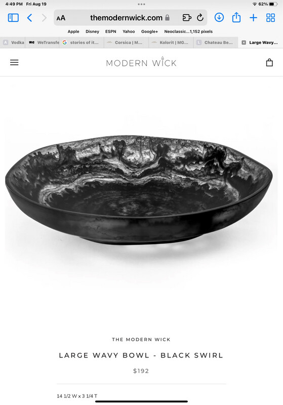 Black Resin Large Bowl/Centerpiece