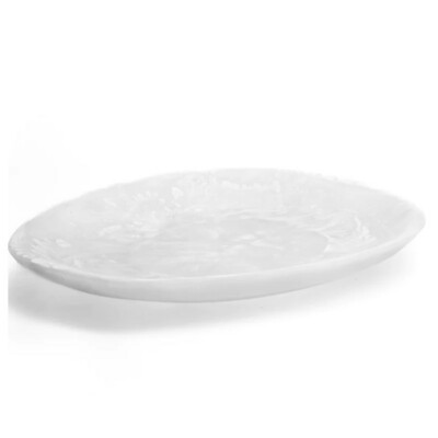 Resin Swirl White Large Shell Platter