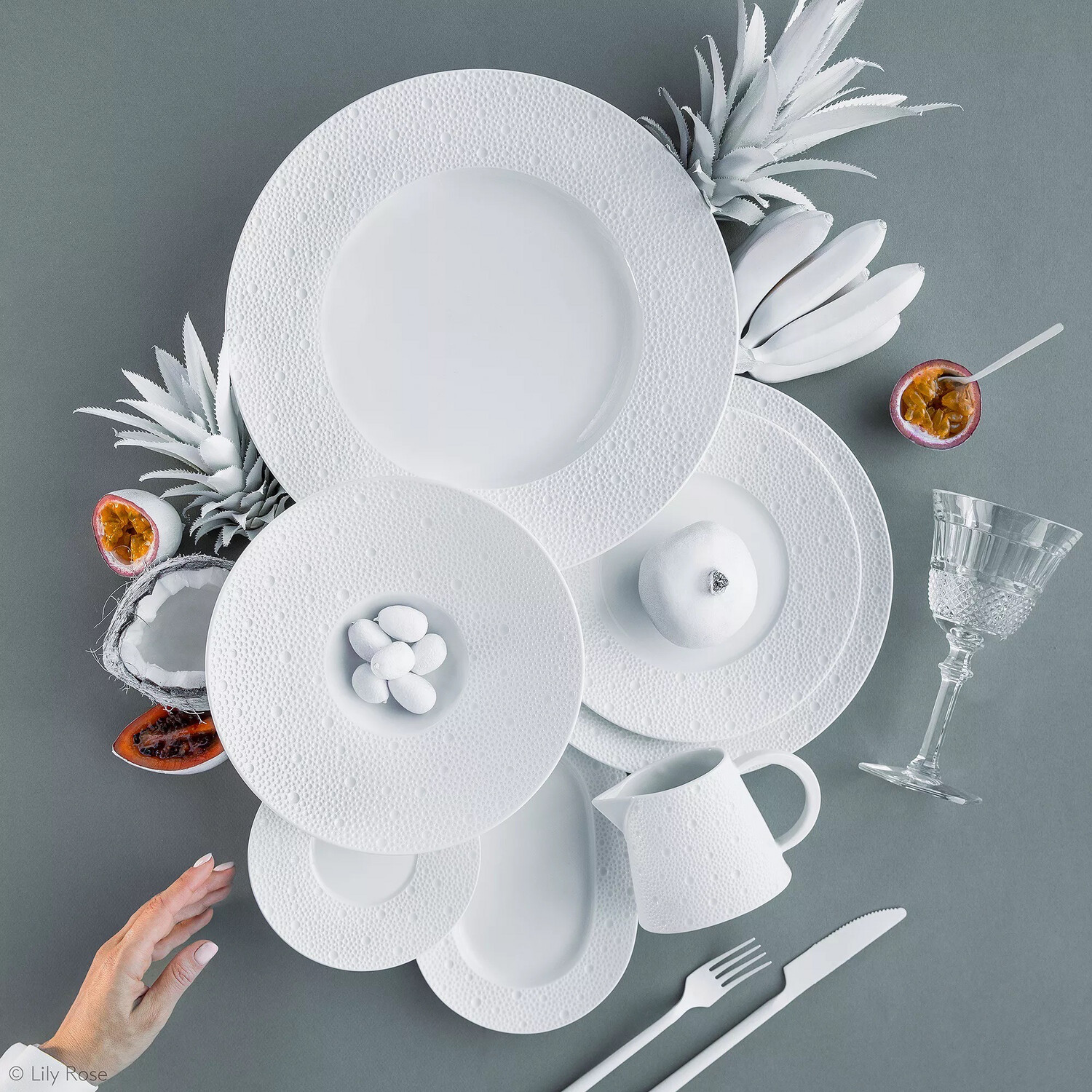 Bernardaud Ecume White
service plate, salad and 
cereal bowl Needs 12