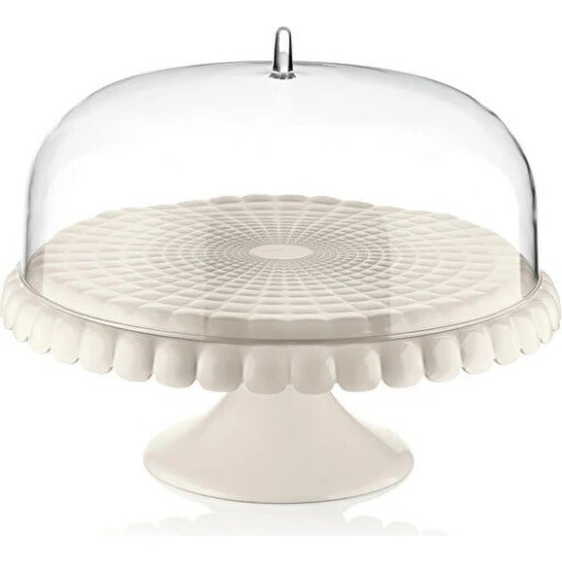White Covered Cake Stand L