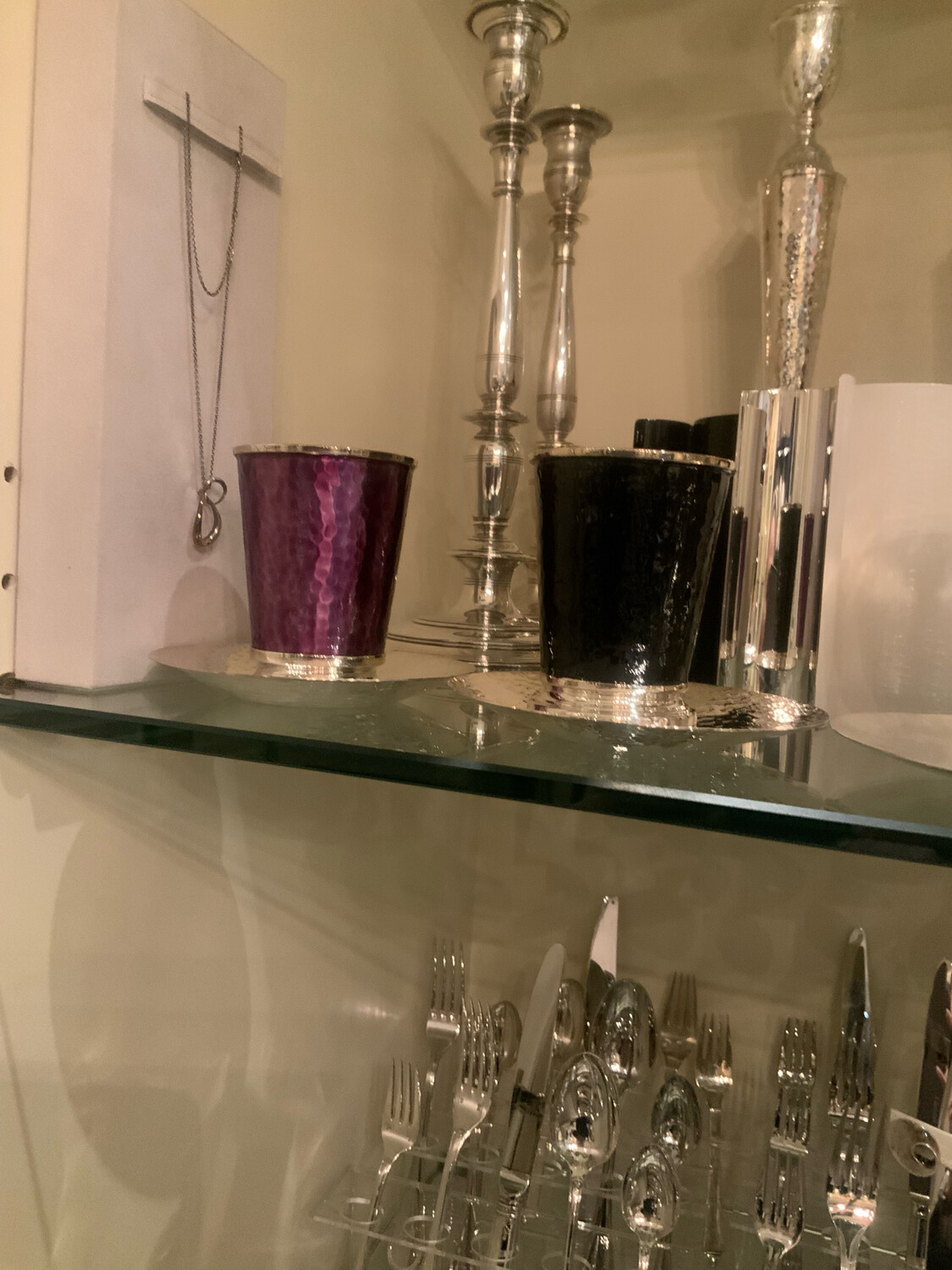 Black Enamel And Sterling Silver Kiddush Cup