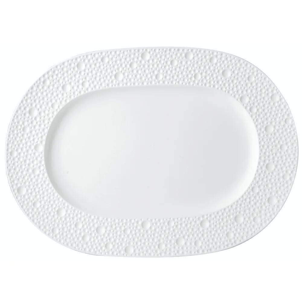 Bernardaud Ecume White Oval Platter, Medium