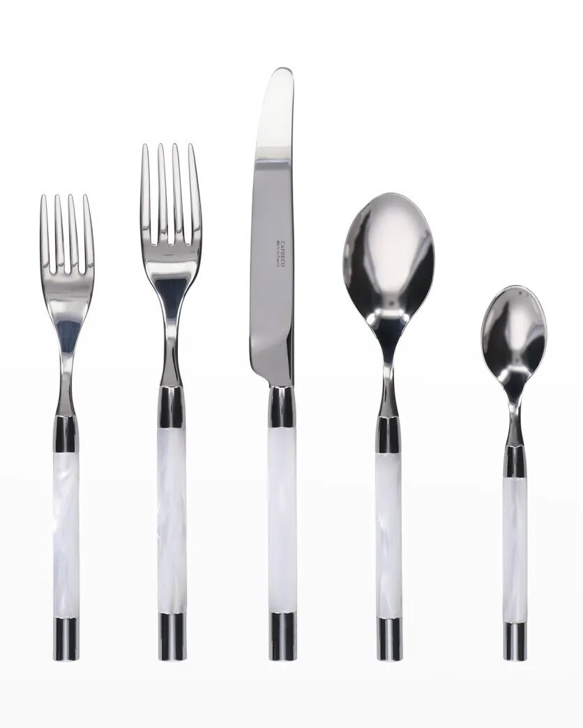 Capdeco Conty White 5 Pc Flatware Needs 12