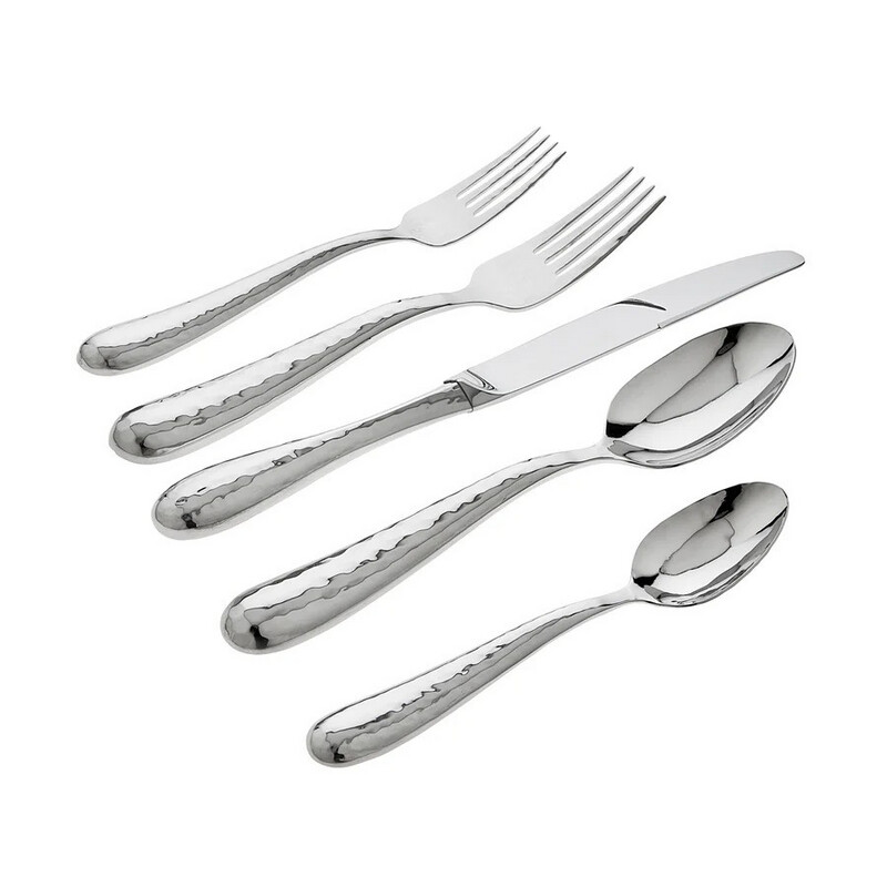 Ricci Florence Satin Hammered Flatware Needs 12