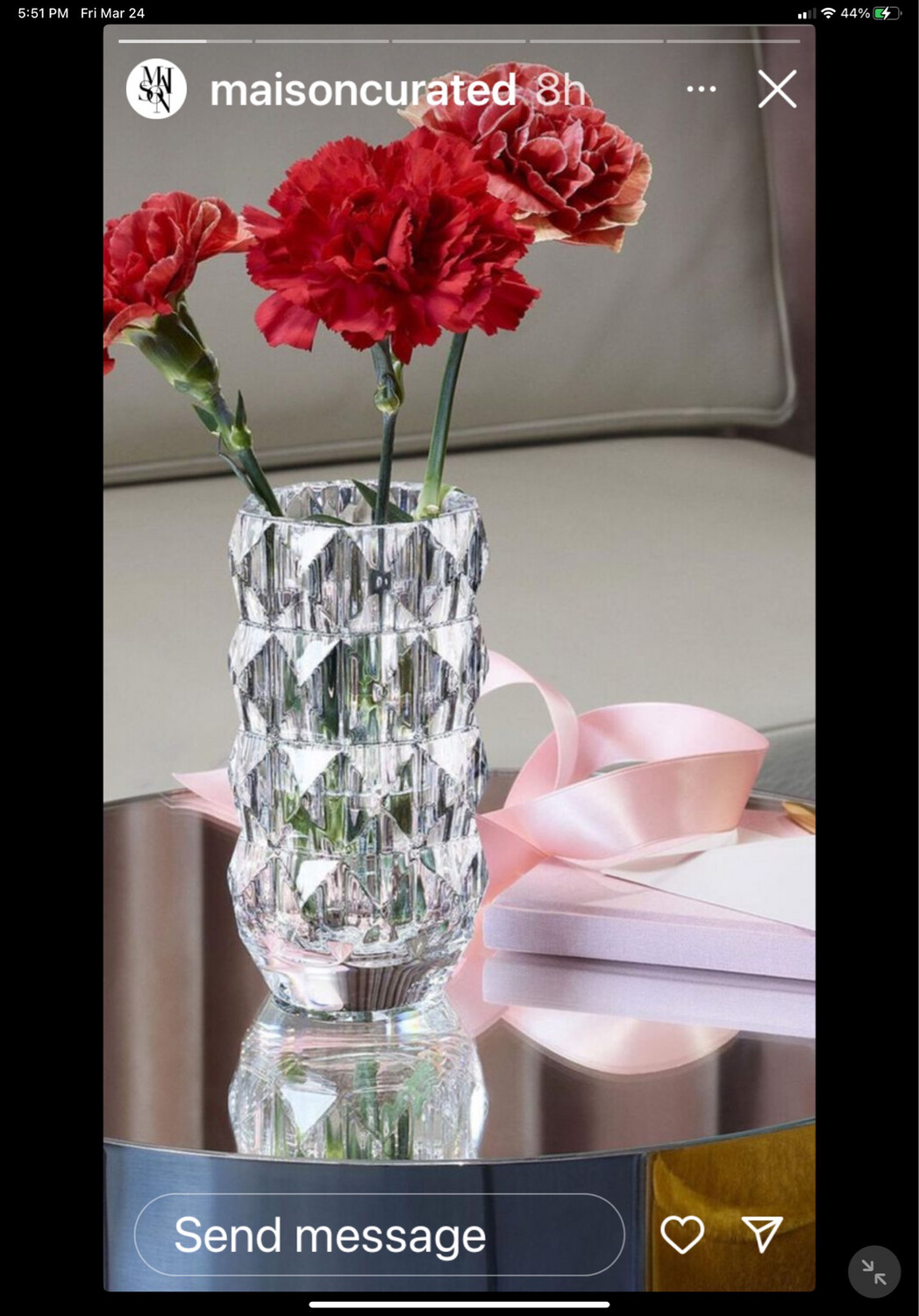 Baccarat Crystal Round Louxor Vase Purchased