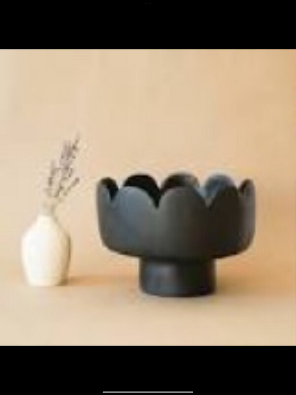 Tina Frey Large Black Footed Fleur Bowl 2 Purchasef