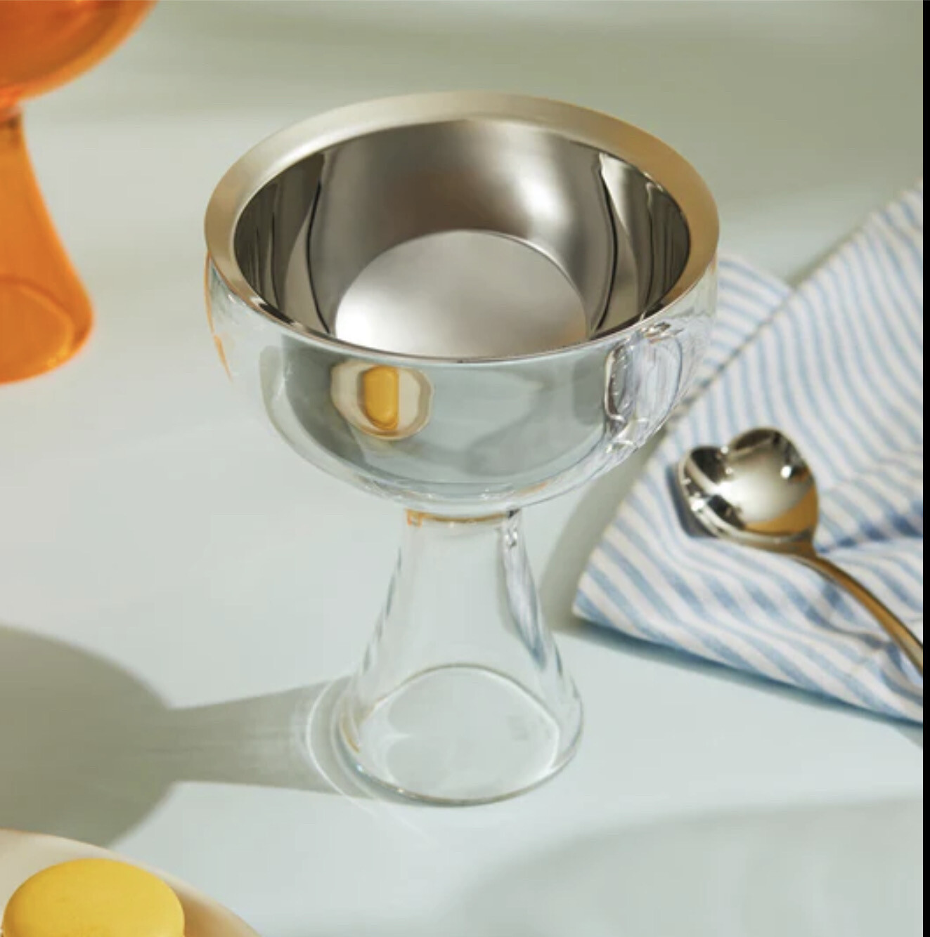 Alessi Ice Cream Bowls In Silver Needs 3