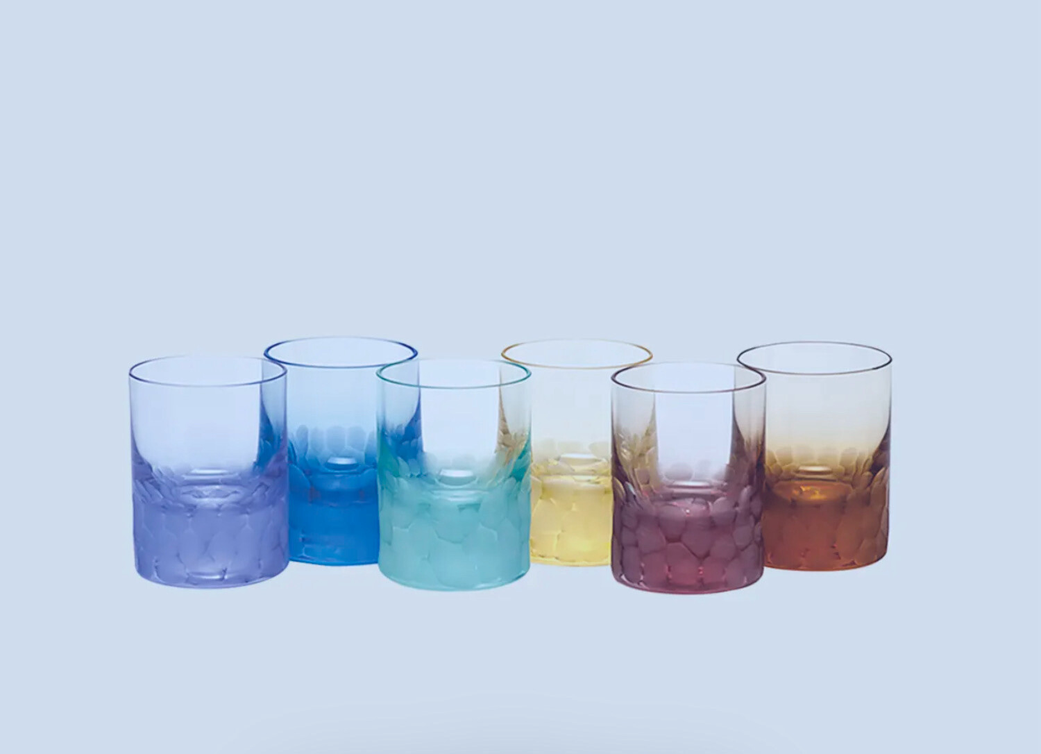 Moser Pebbles Shot Glasses Set Of 6 Assorted Colors