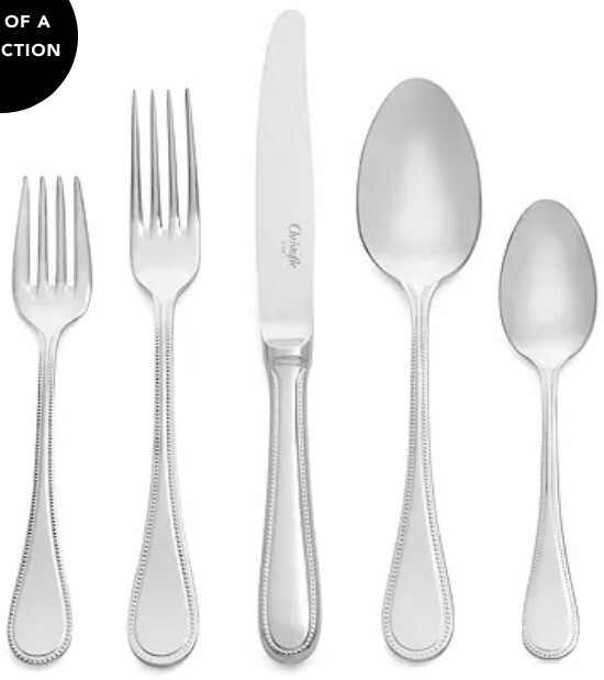 Christofle Perles Stainless 5 Pc Place Setting Needs 16