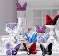 Baccarat Crystal Butterfly Peony Iridescent