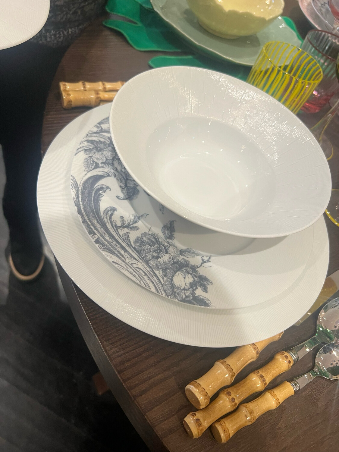 Haviland Infini Dinner, Large Soup Stanislas Blue Salad 3 Piece