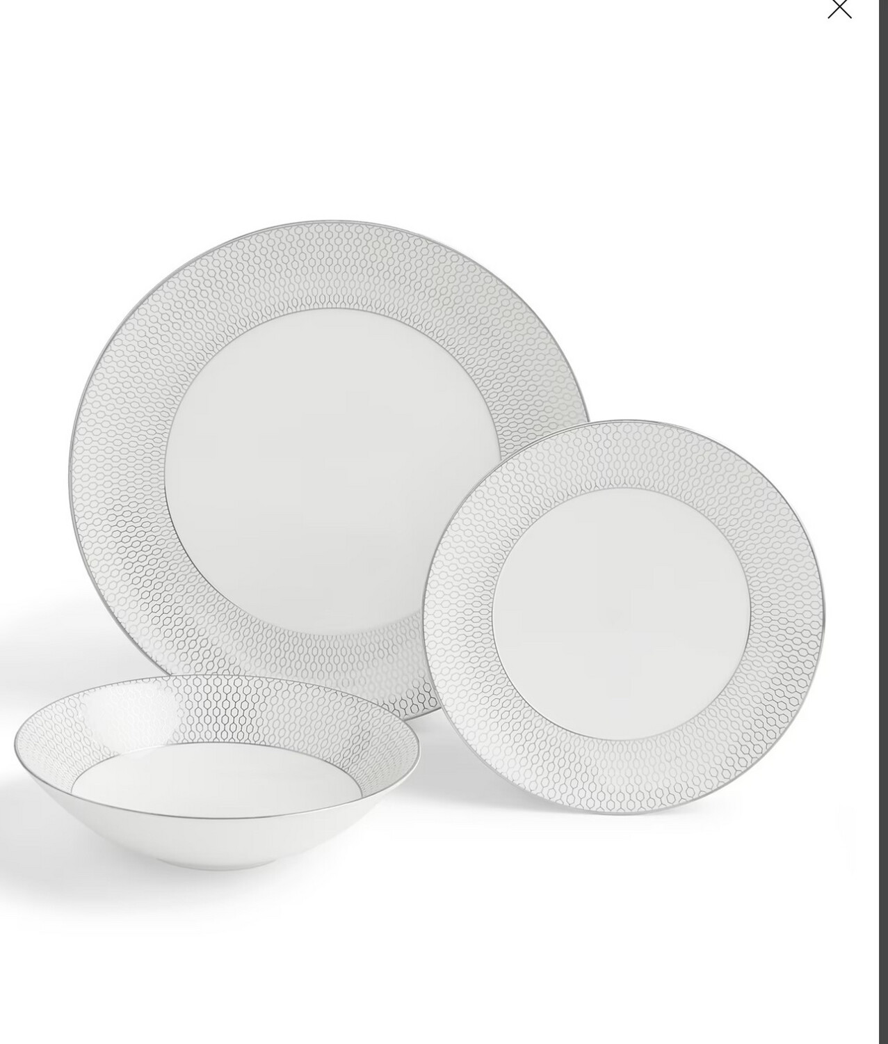 Wedgewood Geo Platinum Dinner/ Salad/ Coupe Soup 4 Purchased Needs 8