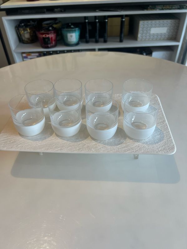 Villeroy And Boch Shot Glasses Set Of 8 With Tray Purchased