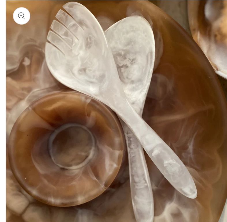 White Resin Salad Servers