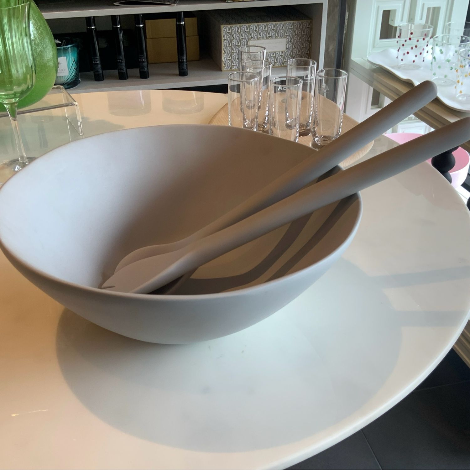 Tina Frey Salad Servers Lt. Grey Purchased
